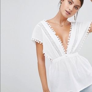 Boohoo deep V tank top